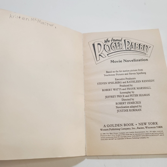 Vintage 1988 Who Framed Roger Rabbit A Golden Book Movie Novelization - Picture 3 of 10